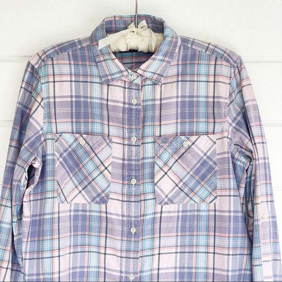 Lauren Ralph Lauren Double Pocket Soft Plaid Flannel Button Down Shirt Large - Picture 5 of 11
